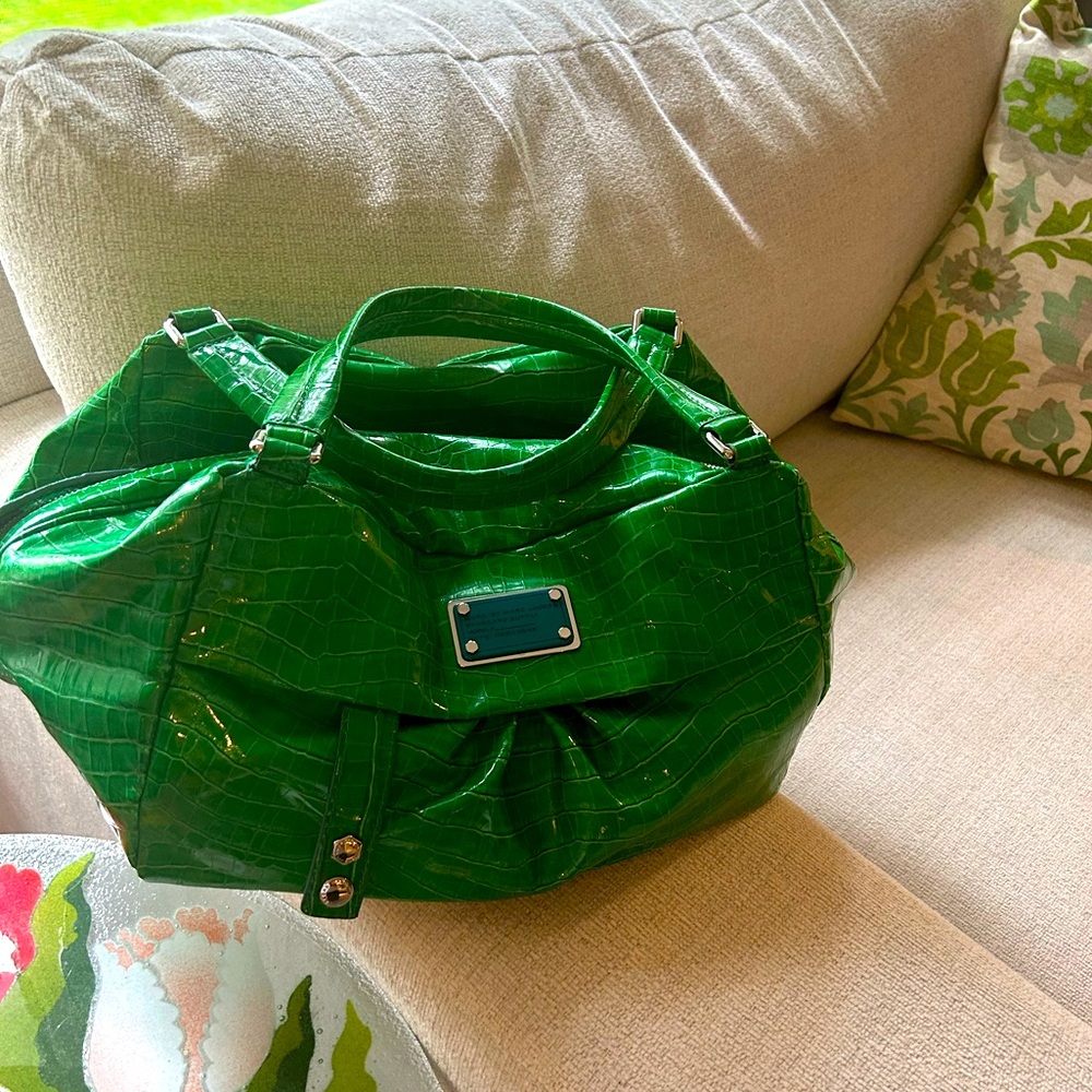 Marc Jacob green crocodile large purse/bad